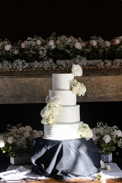 Cake shot with direct flash at a St Augustine Wedding