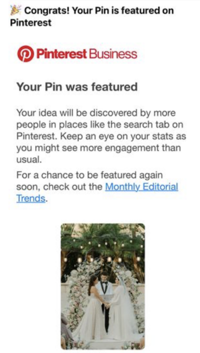 pin was featured message