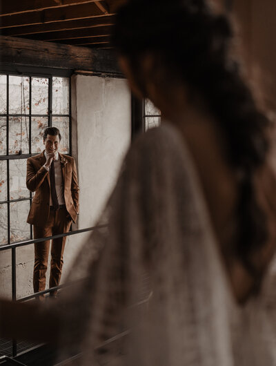 first look bride and groom