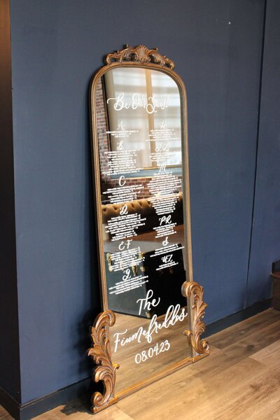 Wedding rental mirror custom sign