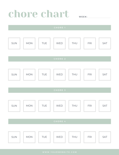 Chore Chart 2 - Ultimate Canva Planner Toolkit - Jessica Compton Creative Design