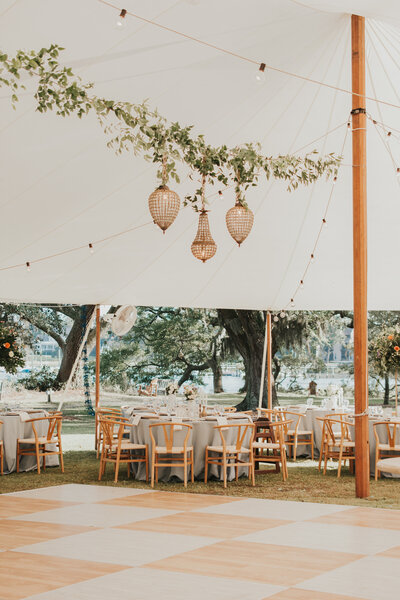 Charleston tented wedding reception