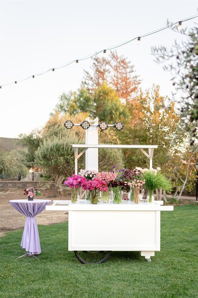 Luxury Event flowers with a Luxury Flower Cart by The Flower House