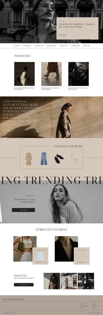 Natalie McKinney - Website Template For Bloggers - Liven West
