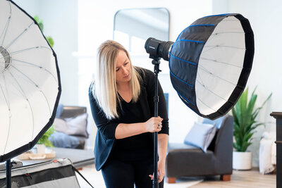 Branding photo for Sara Vaz sitting on a stool in Davis County, Utah.
