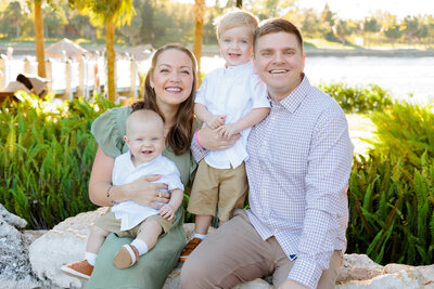 Groom kisses brides cheek before their Floridan Palace wedding in Tampa