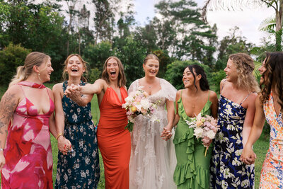 Bride and bridesmaids at a wedding planned by Bloom & Blueprint