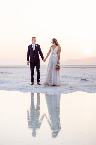 Elopement at the salt flats in utah 