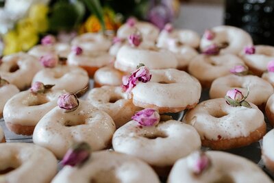 Wedding dessert table donuts
