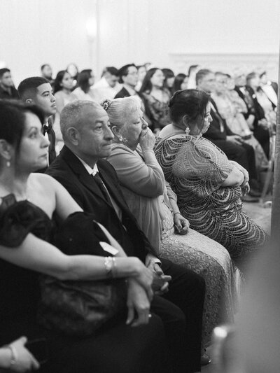 Mother of Groom crying at wedding happy tears