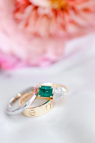 engagement and wedding rings