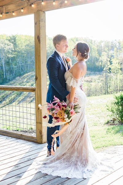 Bride and Groom at Spring wedding in North Georgia