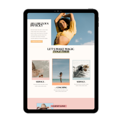 Cosmopolitan Template Showit Website - about page template