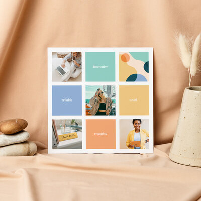 colorful moodboard for brand kit