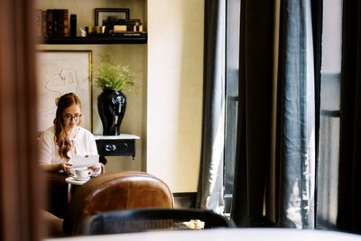 monica reading letter