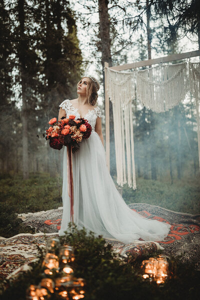 Bespoke forest wedding in Swedish Lapland