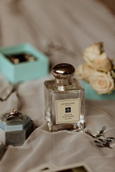 Jo Malone wedding flat lay