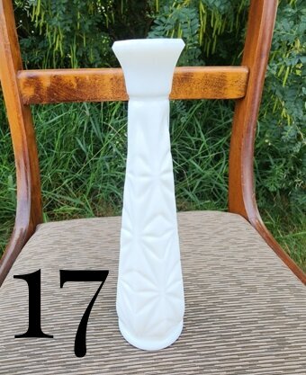 17 milk glass vases