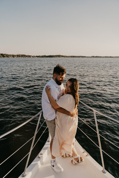 A surprise proposal yacht party in Minnesota.