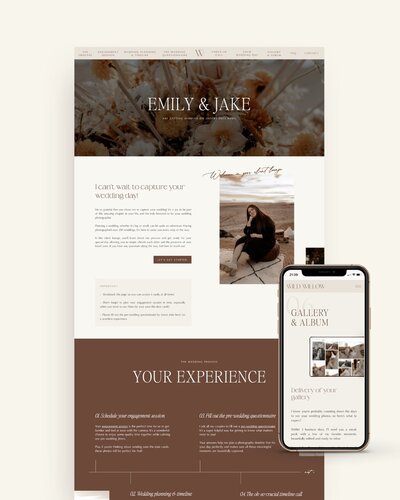 Showit Wedding Client Lounge template for photographers