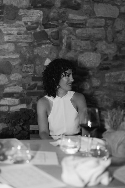 A wedding photo of the bride at Laticastelli in Tuscany Italy