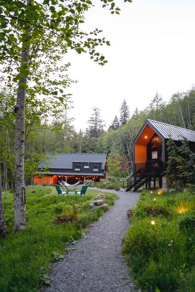 Yoga dome in the forest of a yoga retreat in British Columbia Canada