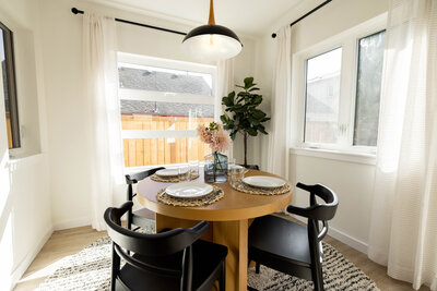 Dining table in boutique accommodation