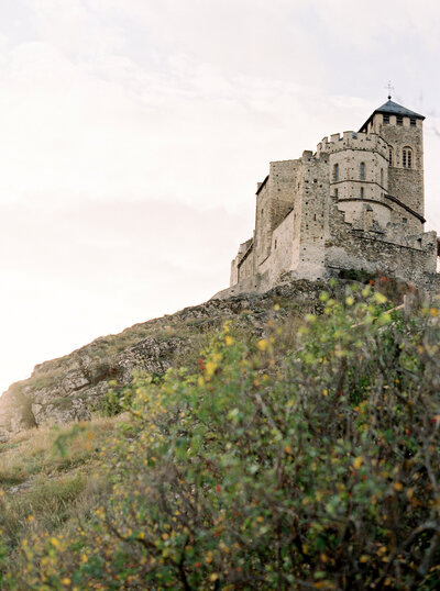 Stone castle on a hill