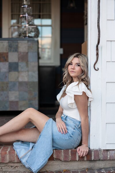 senior girl at sunset