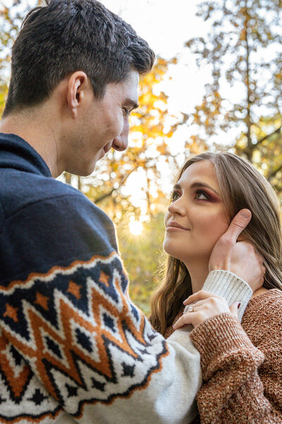 A portrait of an engaged couple taken during their engagement session by columbus wedding photographer A James Visuals.