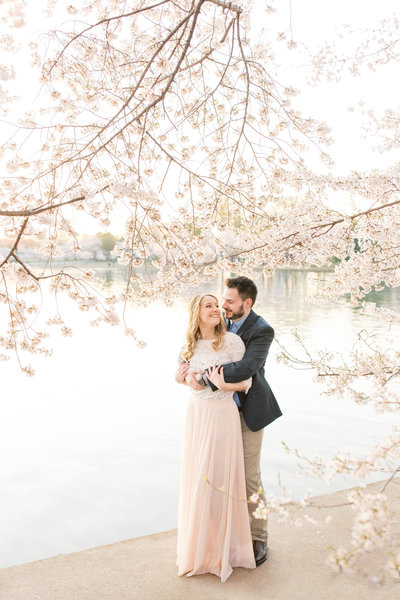 Washington, DC Cherry Blossom Engagement Photo