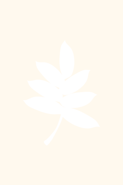 Cream-colored rectangle with leaf shape cut out in the center