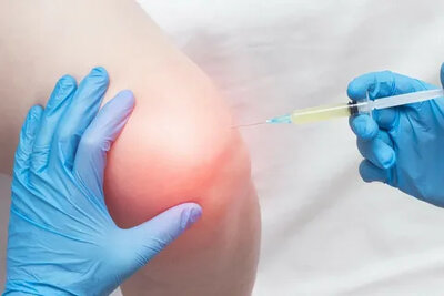 Knee injection for pain relief