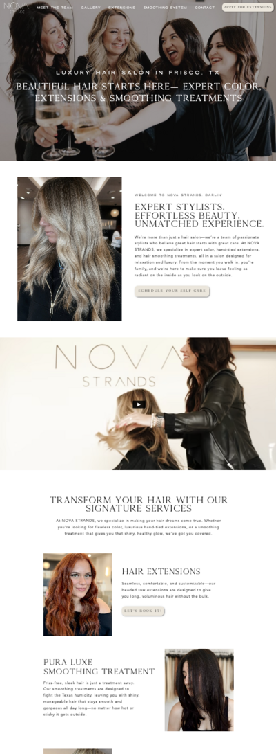 Website design for Texas hairstylist 