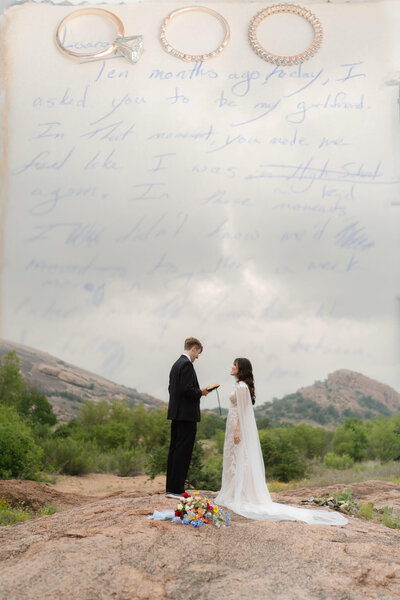 couple in wedding chapel sharing a quiet moment