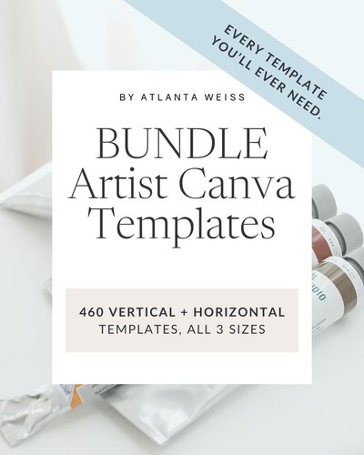 Bundle Artist Canva Templates – 460 vertical & horizontal designs in DL, A4, and business-card sizes.
