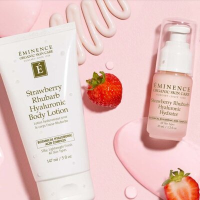 strawberry rhubarb hyaluronic body lotion