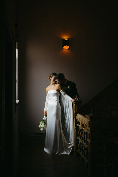 Editorial photograph of a bride and groom at Mattie's Green Pastures captured by Texas editorial wedding photographer.