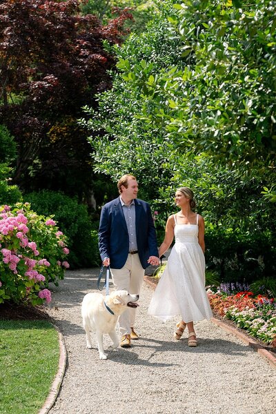 Bride and groom walk up memorial steps at their DC wedding