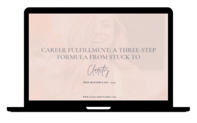Watch the free masterclass when stuck in your career to get clarity.