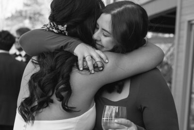 A candid, documentary style , film inspired image of a couple during their wedding in denver, colorado