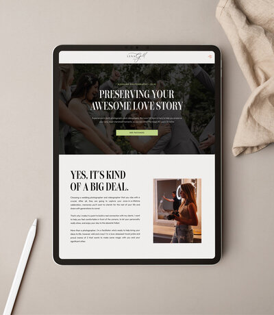 ipad mockup of modern website design