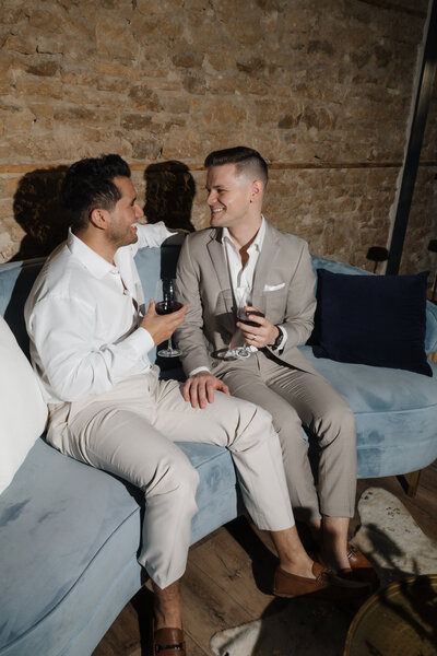 LGBT grooms wedding day at Ellsworth Block with Valerie Halling Photography