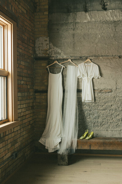 bride dress and veil when getting ready captured by fernie photographer