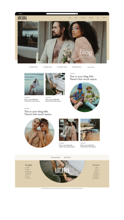 blog website page design mockup