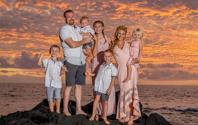 Sunset family portraits on Maui