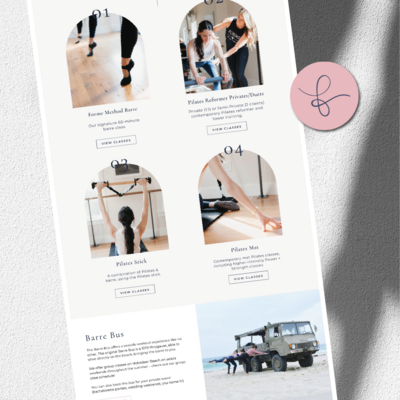 Forme Barre website class options page.