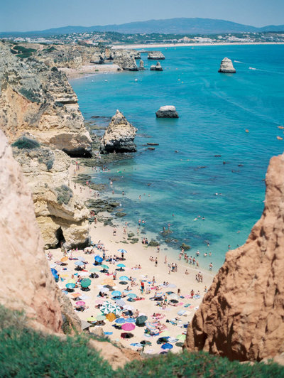 summer on a beach in the algarve portugal