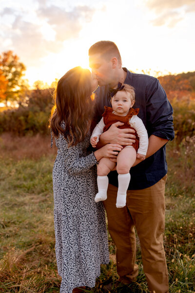 family pictures in field in Central PA Montour Preserve