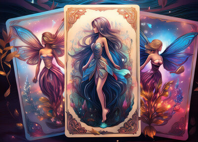Mystical Wisdom Deck Design Element in Fairy Star Showit Template for Coaching